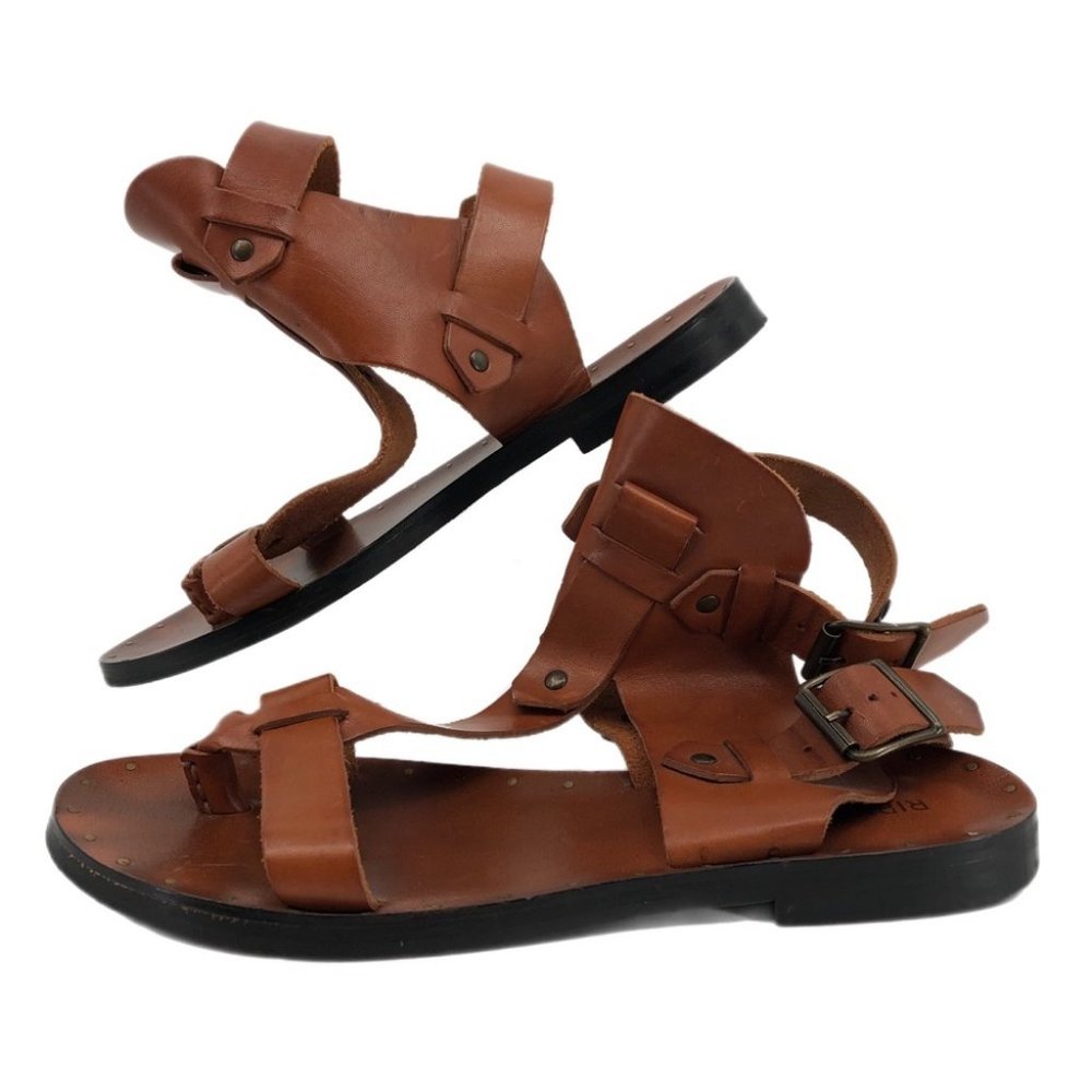 Ripa Del Sole Brown & Tan Leather Sandals | Made in Italy